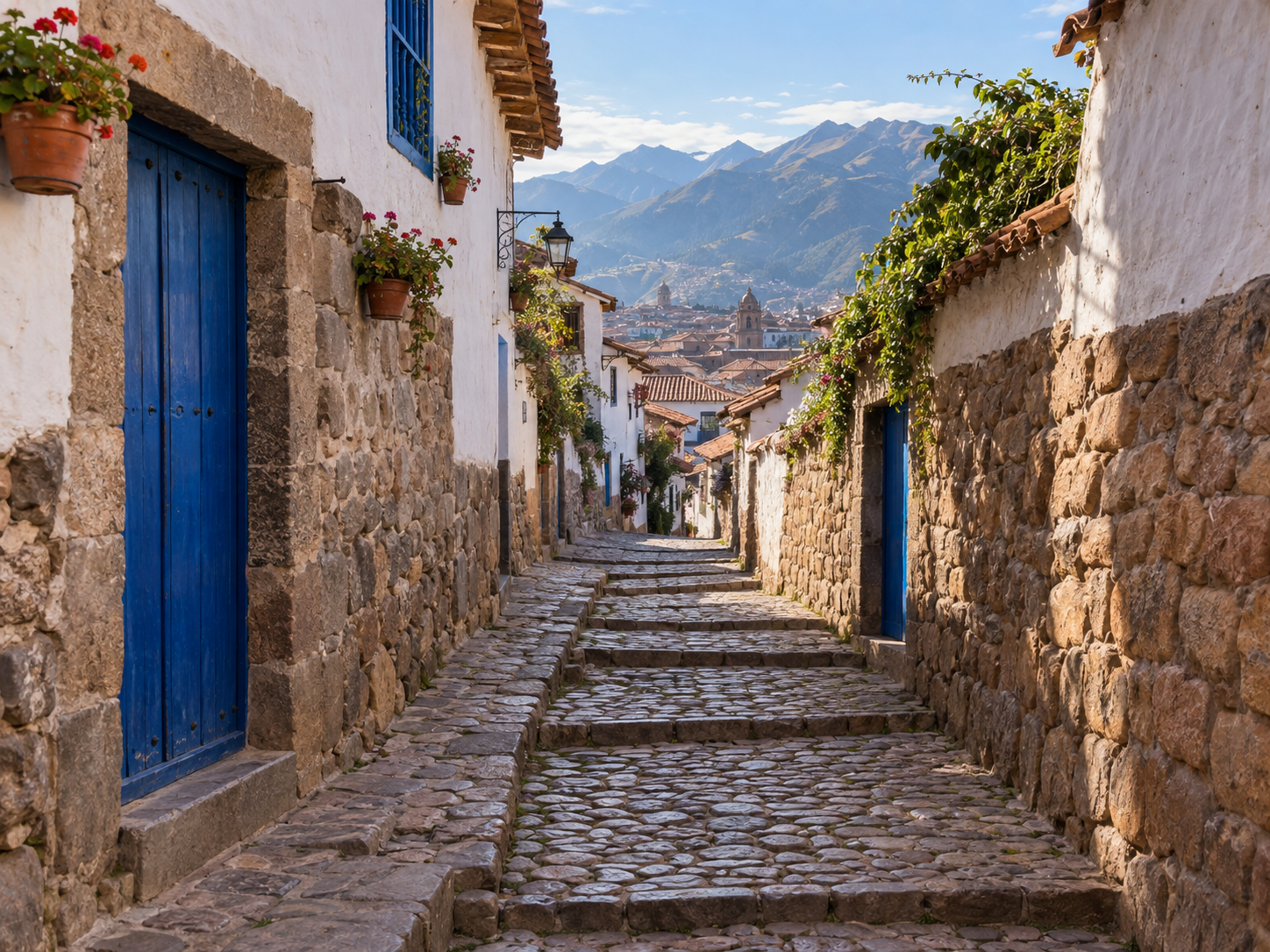 Los tejados de Cusco al amanecer con los Andes al fondo